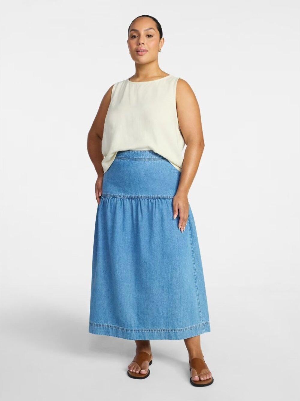 Denim Midi Skirt - Picture 13 of 13